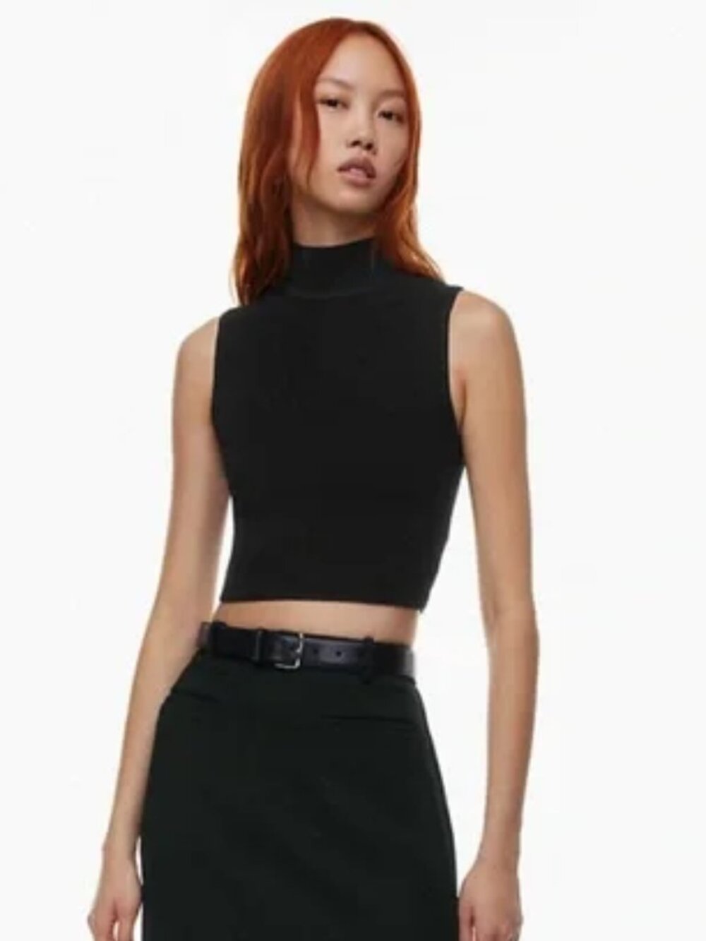 Aritzia Babaton SCULPT KNIT MOCKNECK - Black